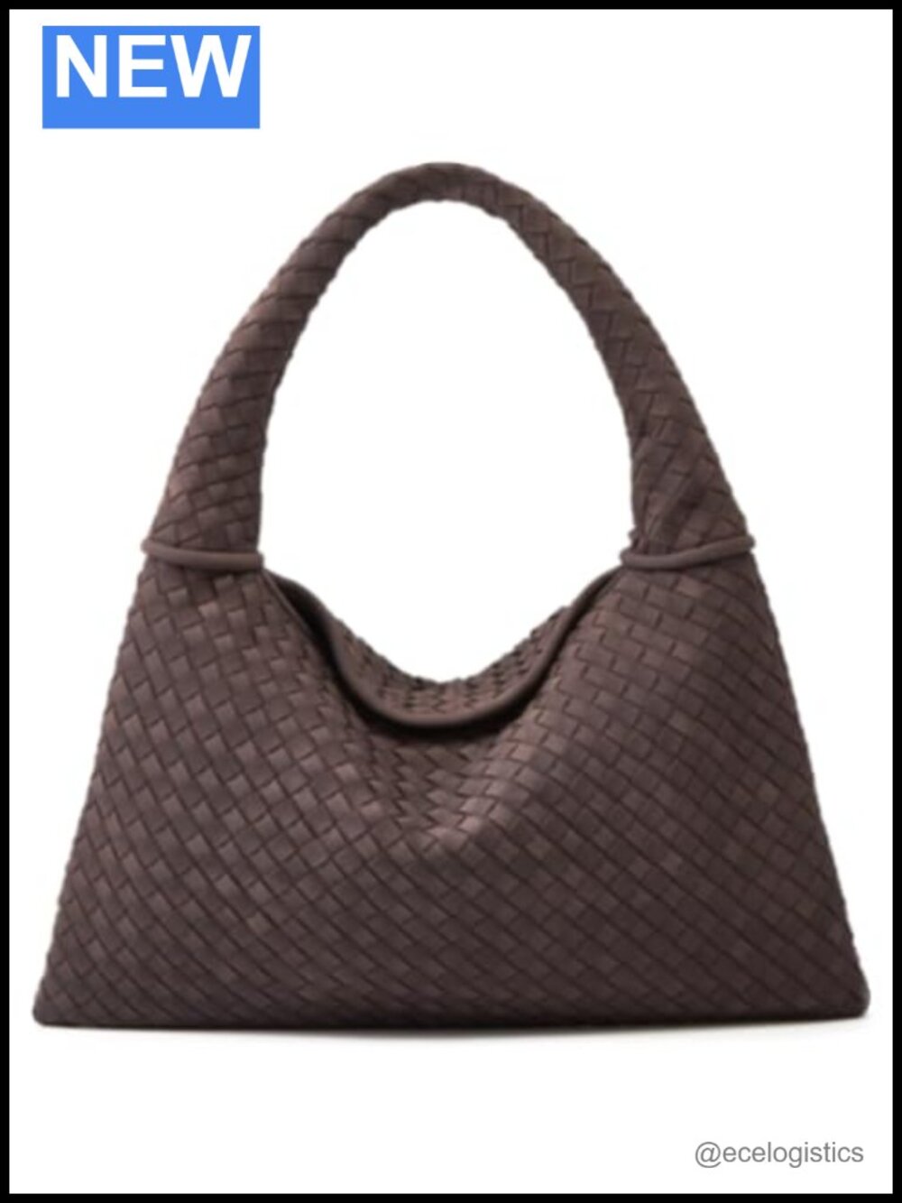 Faux Suede Woven Hobo Bag Magnetic Closure Top Handle Tote